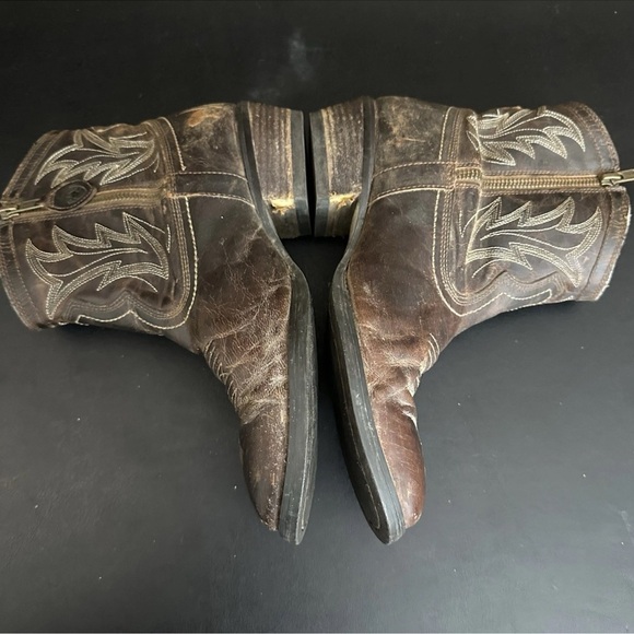 Ariat Billie Unbridled Western Boots 7.5 Brown Side Zip Ankle Cowgirl Rodeo - Picture 11 of 16